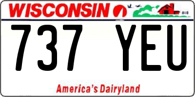 WI license plate 737YEU