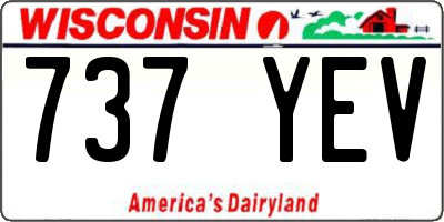 WI license plate 737YEV