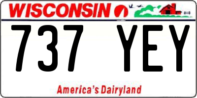 WI license plate 737YEY