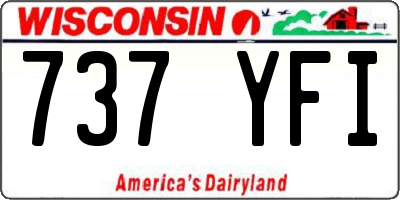 WI license plate 737YFI