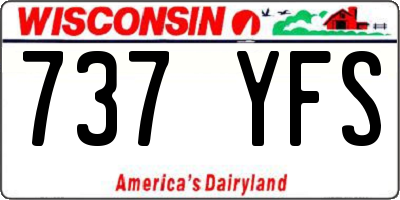 WI license plate 737YFS