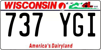 WI license plate 737YGI