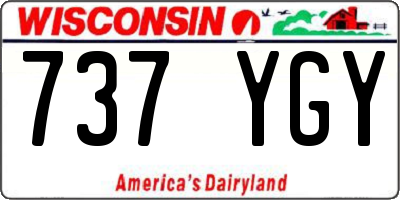 WI license plate 737YGY