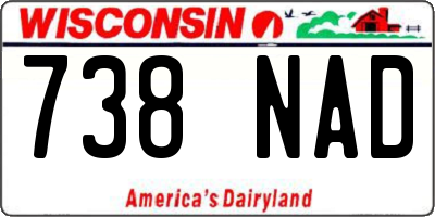 WI license plate 738NAD