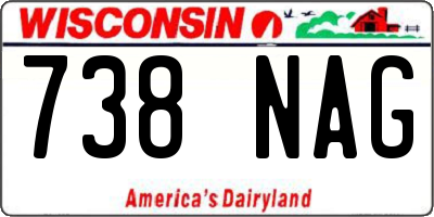 WI license plate 738NAG