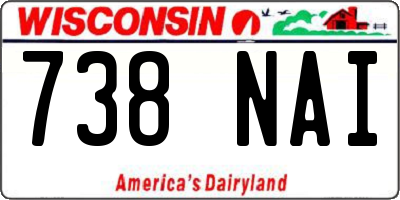 WI license plate 738NAI