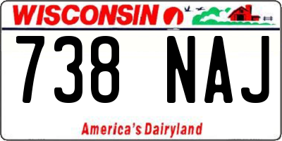 WI license plate 738NAJ