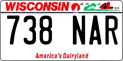 WI license plate 738NAR