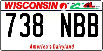 WI license plate 738NBB