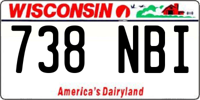 WI license plate 738NBI
