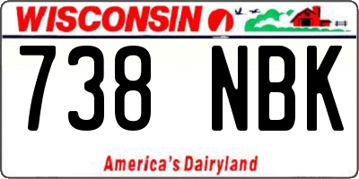 WI license plate 738NBK