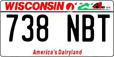 WI license plate 738NBT