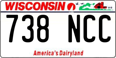 WI license plate 738NCC