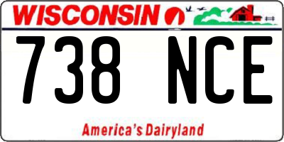 WI license plate 738NCE
