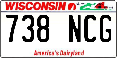 WI license plate 738NCG