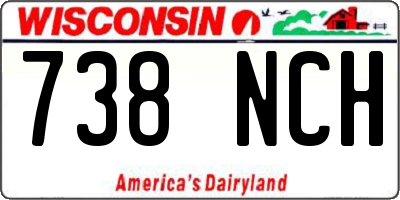 WI license plate 738NCH