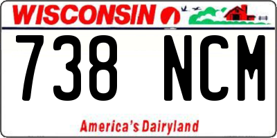 WI license plate 738NCM