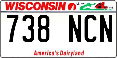 WI license plate 738NCN