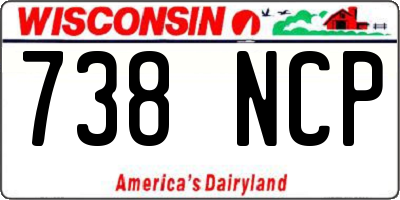 WI license plate 738NCP