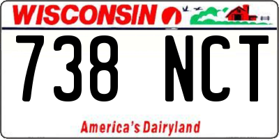 WI license plate 738NCT