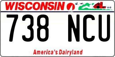 WI license plate 738NCU