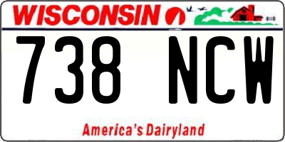 WI license plate 738NCW