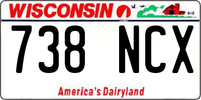 WI license plate 738NCX