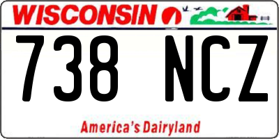 WI license plate 738NCZ