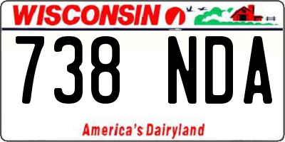 WI license plate 738NDA