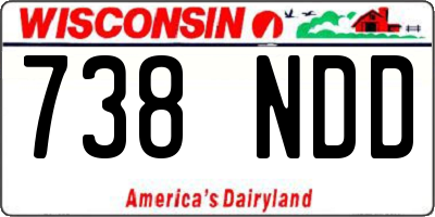 WI license plate 738NDD