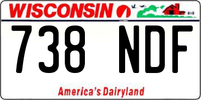 WI license plate 738NDF