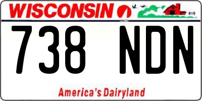 WI license plate 738NDN