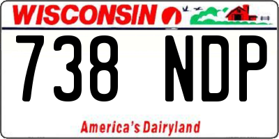 WI license plate 738NDP