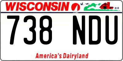WI license plate 738NDU
