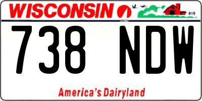 WI license plate 738NDW