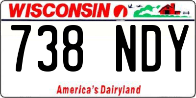 WI license plate 738NDY