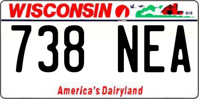 WI license plate 738NEA