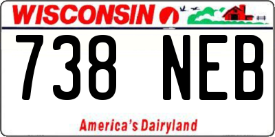 WI license plate 738NEB