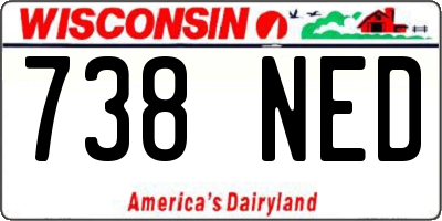 WI license plate 738NED