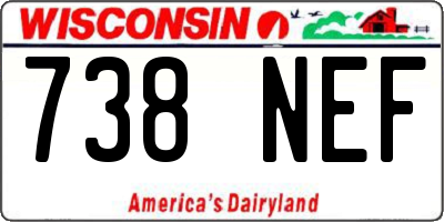 WI license plate 738NEF