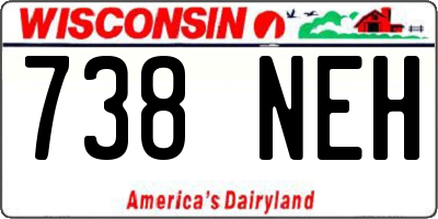 WI license plate 738NEH