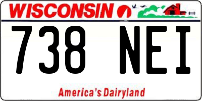 WI license plate 738NEI