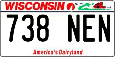 WI license plate 738NEN