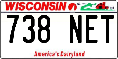 WI license plate 738NET