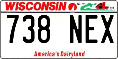 WI license plate 738NEX