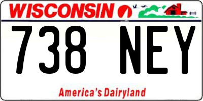 WI license plate 738NEY