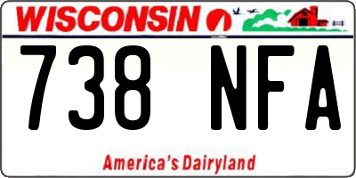 WI license plate 738NFA