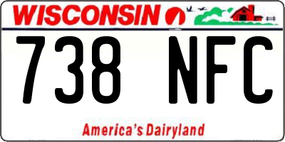 WI license plate 738NFC