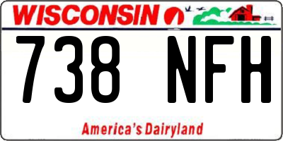 WI license plate 738NFH
