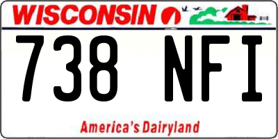 WI license plate 738NFI